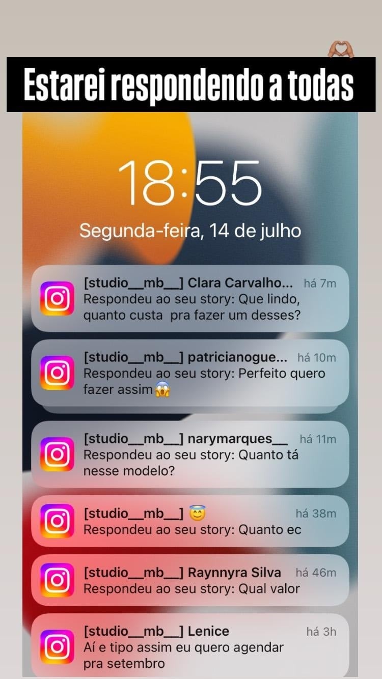 Print de conversas de clientes pedindo orçamento no Instagram do Studio Maria Braids